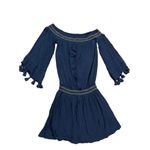 Lilly Pulitzer  Joelle Off Shoulder True Navy Blue Mini Dress size XXS Photo 12