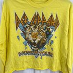 Def Leppard ‎ Tee S/M Long Sleeve Cropped Yellow Photo 1