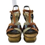 YSL Yves Saint Laurent Tribute Sandals Suede Leather Green Platform Size 37.5 Photo 2