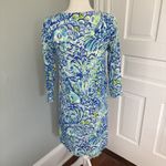 Lilly Pulitzer NWOT  Erin Blue Crush Dress 3/4 Sleeve Neon Size Small Photo 2