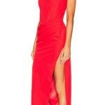 Bardot Strapless Midi Saira Dress in Orange Photo 2
