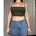 Emory park  Faux Leather Freen Textured Crop Top Size M Photo 1