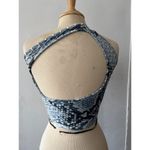 Special One Los Angeles blue white honeycomb fish scale one shoulder crop top S Size M Photo 3