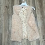 oBoutique Tan Faux Fur Long Open Vest Women's Size small Photo 4