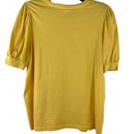 Aware by Vera Moda Yellow Puff Sleeve Cotton Top Women’s Size Large Photo 1