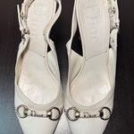 Christian Dior Dior Women's White Leather Slingback Heels Photo 0