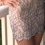 Lulus Ivory And Grey High Neck Dress! Photo 2