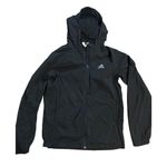 Adidas women’s lightweight black basic zip up hooded jacket sz S Photo 0