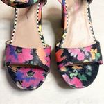 Betsey Johnson  Colorful Floral Wood Platform Dress Sandals Size 8 PENN Photo 3