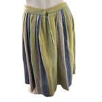 Vintage 80s Neusteter Denver lime green blue cotton tweed circle skirt Small Photo 2
