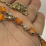 Anne Klein  Vintage Elegant Orange Heart White Stones Gold Tone Necklace … Photo 14