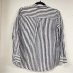 Madewell  Blue and White Tie Front 3/4 Sleeve Shirt- size‎ M Photo 2