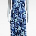 All that jazz Vintage 90s Blue Tropical Floral Sleeveless Maxi Dress Size 9/10 Photo 0