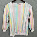 Fine Sports Top Womens Petite Pastel Stripe 80s 90s Pullover Preppy Soft Girl Size undefined Photo 0