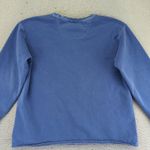 Kunkys Womens Blue Flower Hand Painted Sweatshirt Pullover Size Medium Quirky 3D Photo 3