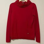 Karen Millen  Red Chunky Knit Turtleneck Sweater Womens M Fall Classic Preppy Photo 0