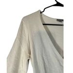 Ann Taylor  Beige Long Sleeve Wrap Style Dressy Blouse Women Sz M Photo 3