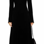 Michael Lauren NWT Revolve x  Deep V-Neck Jersey Maxi Dress in BLACK Photo 0