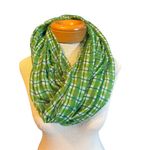 Green Plaid Circle Infinity Scarf Green Photo 4