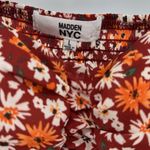 Madden NYC Junior's Shirred floral Print Peasant Top L Puff sleeve smocked Orange Size undefined Photo 9