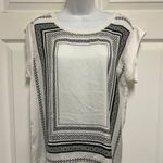 Mango Love  White Black Print Relaxed Fit Cuffed Sleeve Shirt Photo 1