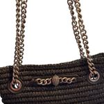 Kurt Geiger  Chelsea raffia Tote Bag with matted gun metal strap Photo 11