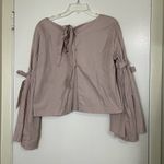 Free People  So Obviously Yours Blush Pink Long Sleeve Tie back Top size medium Photo 5