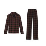 SKIMS Size 4X Plaid Sleep Set Jasper Buffalo Check Holiday Brown PJs 4XL NWT Photo 3