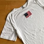 August Max Woman American Flag Rhinestone Bling Tee, White, Size X (Plus) White Photo 1