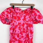 Amur Micaela Sweetheart Printed Midi Dress in Plumeria Pink Abstract Floral Photo 6