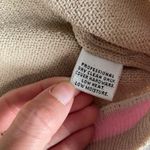 St. John Santana Preppy Classic Knit Sweater Tan Pink Button Up 8 Medium Photo 2