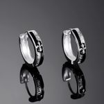 925 Silver Plated Knight Cross Hoop Earrings for Men Women,Punk Hip Hop Earrings Photo 0
