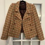 Betsey Johnson Vintage Retro 80s 90’s Plaid Double Breasted Blazer Jacket Size 6 Photo 1
