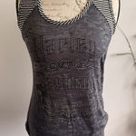 Harley Davidson Gray Tank Top Rhinestone Embellished Sleeveless Graphic Tee Size L Photo 0