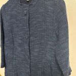 Eileen Fisher  Textured Cotton Mandarin Collar Boxy‎ Jacket • Retro 60s sz PM Photo 3