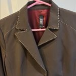 Laundry by Shelli Segal BROWN JACKET TAN PIPING AROUND SEAMS/POCKETS/NECKLINE Photo 8