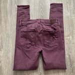 American Eagle  Super Hi-Rise Jeggings Distressed Purple Women’s 6 X-Long Stretch Photo 3