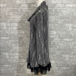 A'Reve Black and Gray Cowlneck Textured Dress with Chiffon Hem Size M Photo 2