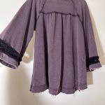 Free People  Overaized Boho Crochet Distressed Tunic v neck size small Photo 9