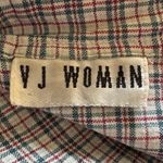 Vintage Embroidered beaded Plaid Shirt 18W – Squirrel Garden Scene Cotton Top Blue Photo 2