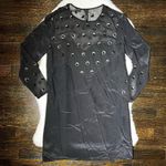 Madewell  Broadway & Broome Black Silk Sequin Rosette Cocktail Dress Photo 9