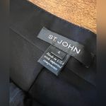 St. John  Black Silky Knit Stripe Dress Pants Size 4 EUC! Photo 2
