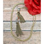 Banana Republic Gold Tone Tassel Necklace With Crystal Accents & Double Chains Photo 2