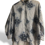 H&M  Blue and White Button Down Shirt size 10 Photo 0