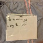 Crown & Ivy top Medium Blue White Pink Stripes Embroidery Fringe casual Snaps Photo 4