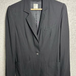 L'Agence  Womens Blazer Size 6 Black One Button Lined Relaxed Solid Pockets Work Photo 0