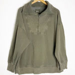 Aerie  Half Zip Pullover Sweatshirt – Size Large – Green Photo 0
