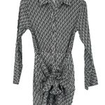 Free People Rillo Mini Shirt Dress Black Beach Summer Tie Front Size XS Photo 2