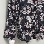 Papinelle Sheer Cotton Floral Pajamas Shirt small Black Photo 4
