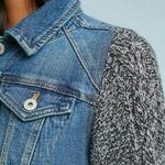 Pilcro and the Letterpress  Cable Knit Sweater Sleeve Denim Jean Jacket Size SP Photo 15